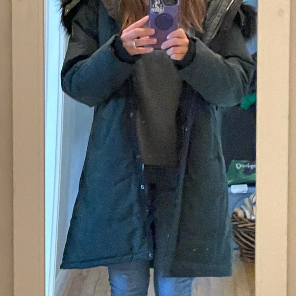 Forest Green with Black trim Winter Parka like new - Picture 2 of 9